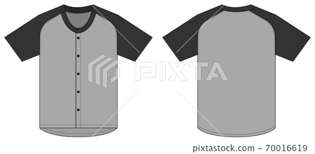 Short-sleeved baseball shirt / uniform template - Stock