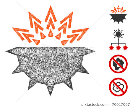 Viral Structure Web Vector Mesh Illustration Viral Structure Web Vector Mesh Illustration 70017007