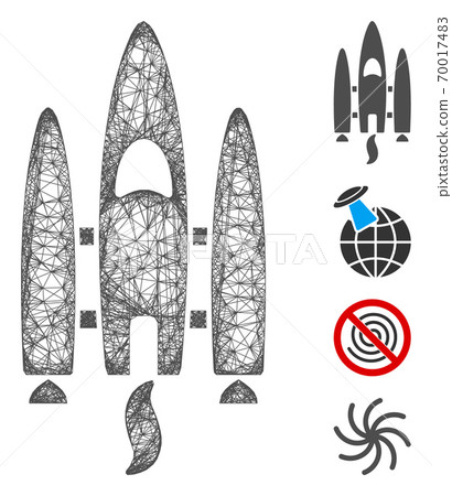 Shuttle Net Vector Space Shuttle Web Vector Mesh Illustration - Stock Illustration ...