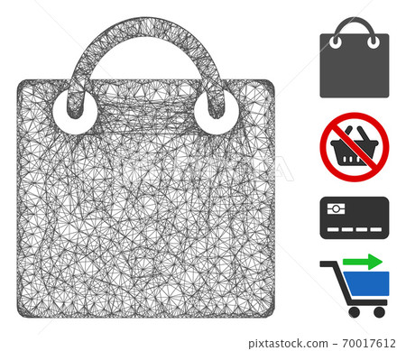 Shopping Bag Web Vector Mesh Illustration 70017612