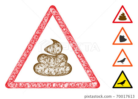 Shit Warning Web Vector Mesh Illustration Shit Warning Web Vector Mesh Illustration 70017613