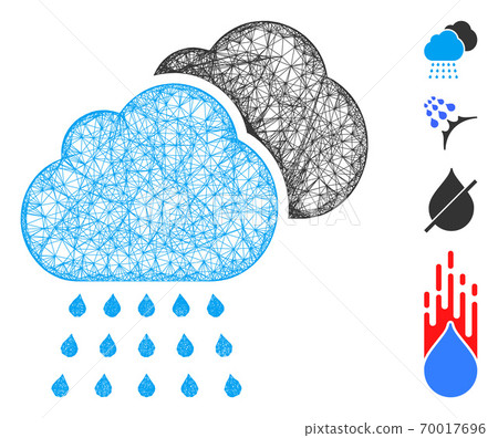 Rain Clouds Web Vector Mesh Illustration - Stock Illustration [70017696 ...