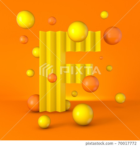 Warm minimal yellow sparkling font Letter F 3D Warm minimal yellow sparkling font Letter F 3D 70017772