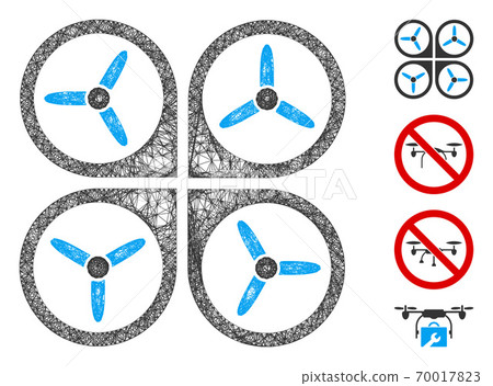 Quadrotor Web Vector Mesh Illustration Quadrotor Web Vector Mesh Illustration 70017823