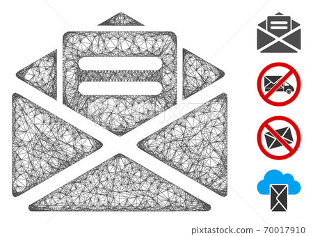 Open Mail Web Vector Mesh Illustration 70017910