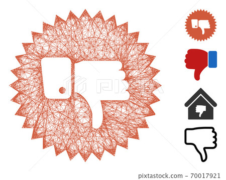 Negative Thumb Medal Web Vector Mesh Illustration Negative Thumb Medal Web Vector Mesh Illustration 70017921