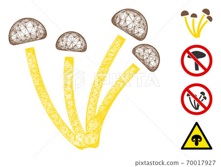 Mushrooms Web Vector Mesh Illustration Mushrooms Web Vector Mesh Illustration 70017927