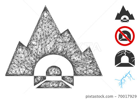 Mountain Tunnel Web Vector Mesh Illustration Mountain Tunnel Web Vector Mesh Illustration 70017929