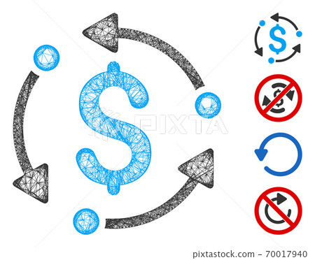 Money Rotation Matrix Money Rotation Web Vector Mesh Illustration - Stock Illustration ...