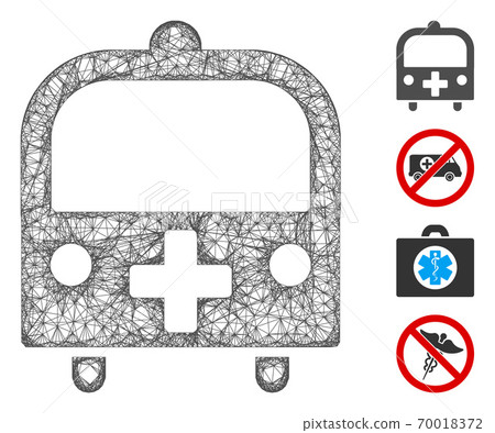 Medical Bus Web Vector Mesh Illustration Medical Bus Web Vector Mesh Illustration 70018372
