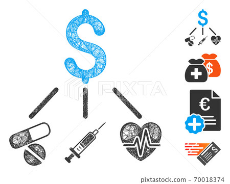 Medical Budget Web Vector Mesh Illustration 70018374