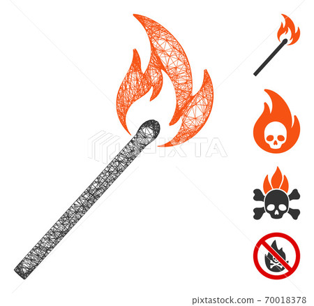 Match Fire Web Vector Mesh Illustration Match Fire Web Vector Mesh Illustration 70018378