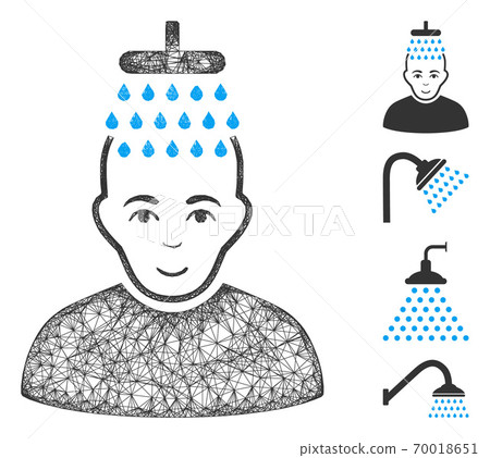 Head Shower Web Vector Mesh Illustration 70018651
