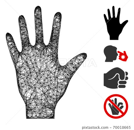 Hand Web Vector Mesh Illustration Hand Web Vector Mesh Illustration 70018665
