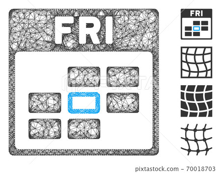 Friday Calendar Grid Web Vector Mesh Illustration Friday Calendar Grid Web Vector Mesh Illustration 70018703