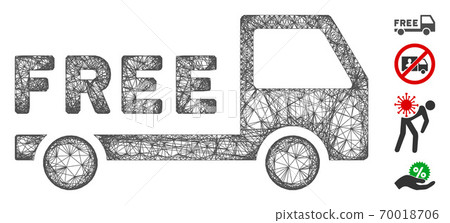 Free Delivery Web Vector Mesh Illustration Free Delivery Web Vector Mesh Illustration 70018706