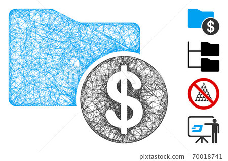 Financial Folder Web Vector Mesh Illustration - Stock Illustration ...