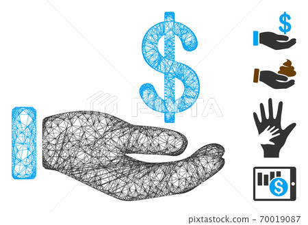 Earnings Hand Web Vector Mesh Illustration Earnings Hand Web Vector Mesh Illustration 70019087