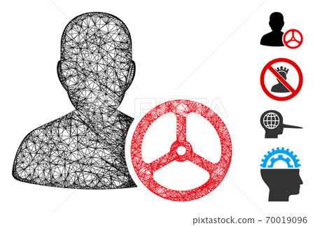 Driver Person Web Vector Mesh Illustration Driver Person Web Vector Mesh Illustration 70019096