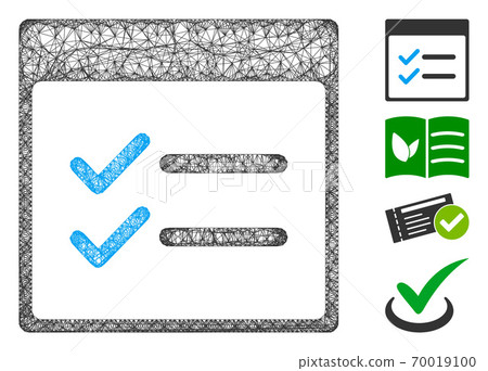 Done Items Calendar Page Web Vector Mesh Illustration 70019100