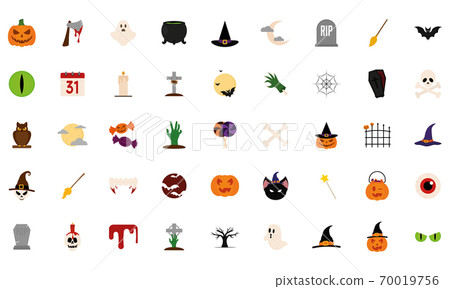 Isolated set scary objects - Stock Illustration [70019756] - PIXTA