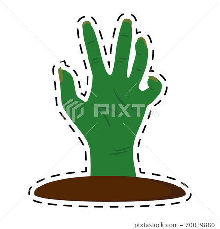 Isolated claw halloween sticker Isolated claw halloween sticker 70019880