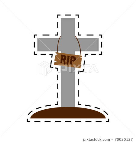 Isolated tomb halloween sticker 70020127