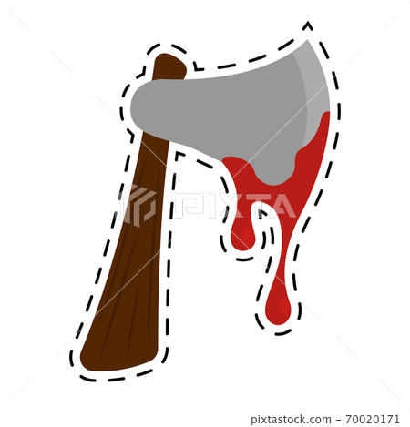 Isolated ax halloween sticker Isolated ax halloween sticker 70020171