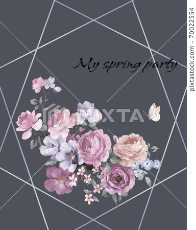 Watercolor rose flower collection 70022554