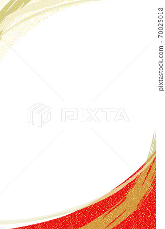 可用於新年賀卡的日式金箔框架垂直型 可用於新年賀卡的日式金箔框架垂直型 70025018