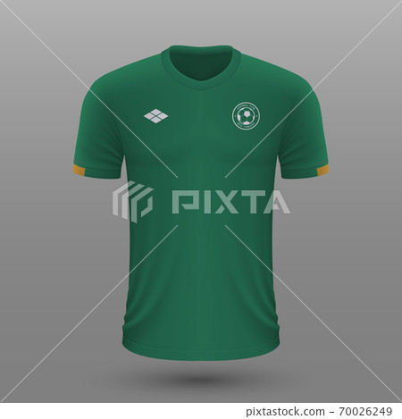 Realistic soccer shirt , Ireland home jersey template for footba Realistic soccer shirt , Ireland home jersey template for footba 70026249