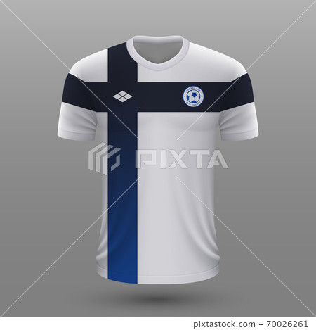 Realistic soccer shirt , Finland home jersey template for footba 70026261