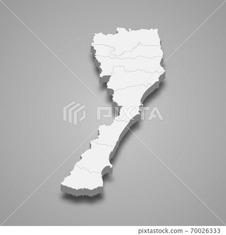3d map of Prachuap Khiri Khan is a province of Thailand 70026333