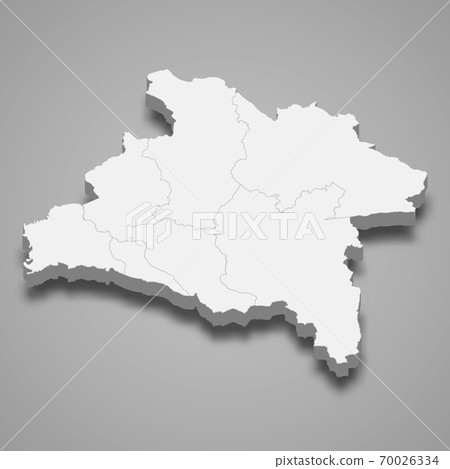 3d map of Prachinburi is a province of Thailand 70026334