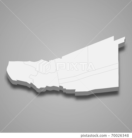 3d Map Of Pathum Thani Is A Province Of Thailand Stock Illustration