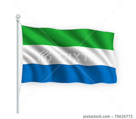 3d waving flag Sierra Leone Isolated on white... - Stock Illustration ...