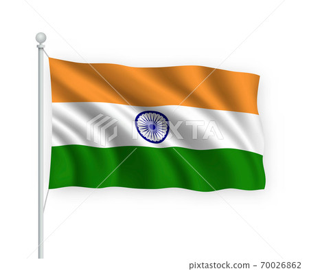 3d waving flag India Isolated on white background. - Stock Illustration ...