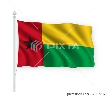 3d waving flag Guinea Bissau Isolated on white background. 70027073