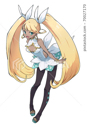 動漫圖片女孩站立圖片張開嘴微笑 70027170