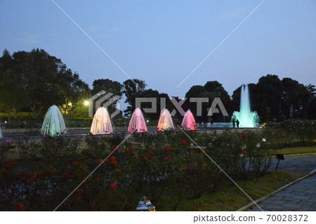 Illuminated fountain in Suma Rikyu Park Illuminated fountain in Suma Rikyu Park 70028372