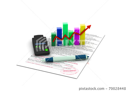 Business graph with report 70028448
