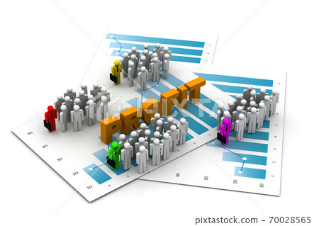 Business people with profit chart Business people with profit chart 70028565