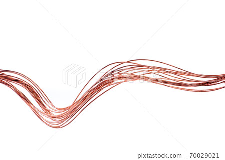 Pure Copper Wire Isolated on White Background, Energy Industry Concept Pure Copper Wire Isolated on White Background, Energy Industry Concept 70029021