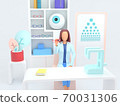 Healthcare series: Ophthalmologist. Ophthalmologist specialist at work 3d render 70031306