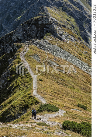 Tourists in Western Tatras, Slovakia, hiking theme Tourists in Western Tatras, Slovakia, hiking theme 70032018
