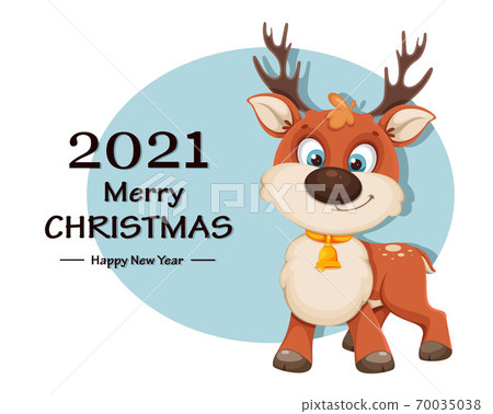 Cute Christmas deer. Funny reindeer 70035038