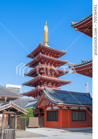 淺草，東京，淺草寺，五層寶塔 70036491