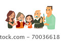Big Family Brushing their Teeth together. 70036618