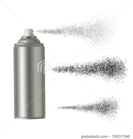Silver spray paint graffiti spray. Spray effect. Vector illustration Silver spray paint graffiti spray. Spray effect. Vector illustration 70037390