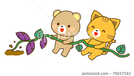 兒童秋馬鈴薯挖的插圖 70037583